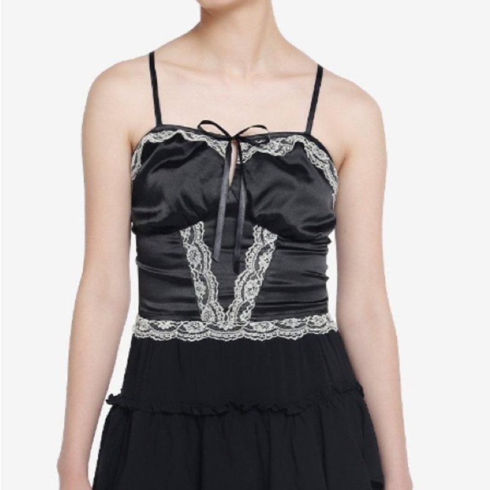 Sweet Society Black & White Lace Cami Hot Topic